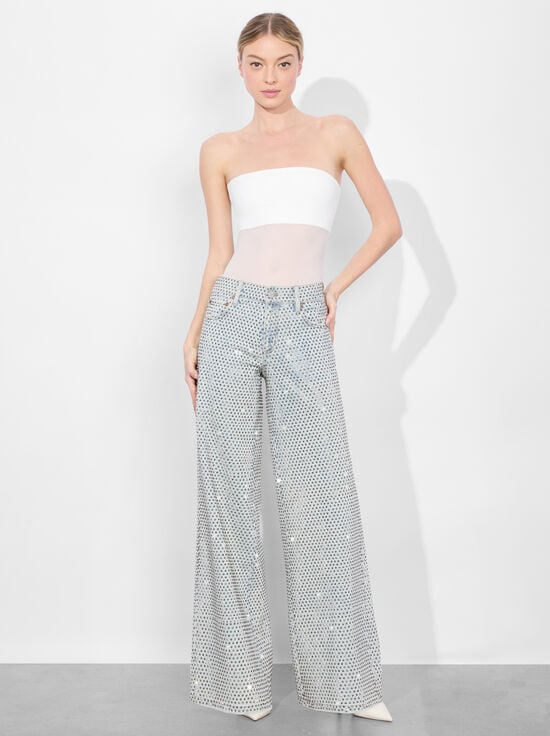 OFF WHITE-BANDEAU STRAPLESS BODYSUIT