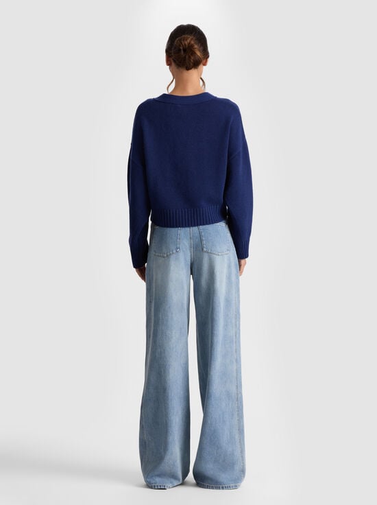 INDIGO-ATTICUS CASHMERE CARDIGAN