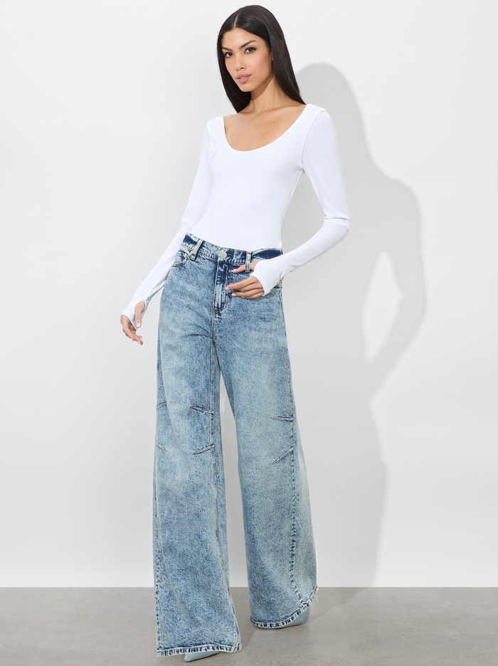 RHYS RIBBED BALLET BODYSUIT - OFF WHITE image 5 - Alice And Olivia