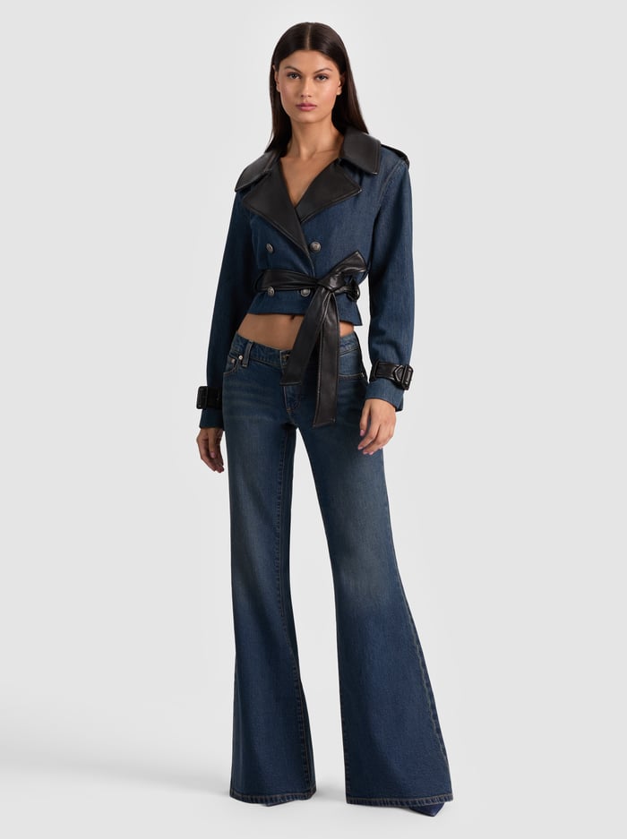 KEITH CROPPED DENIM TRENCH - CLEMENTINE TINT image 1 - Alice And Olivia