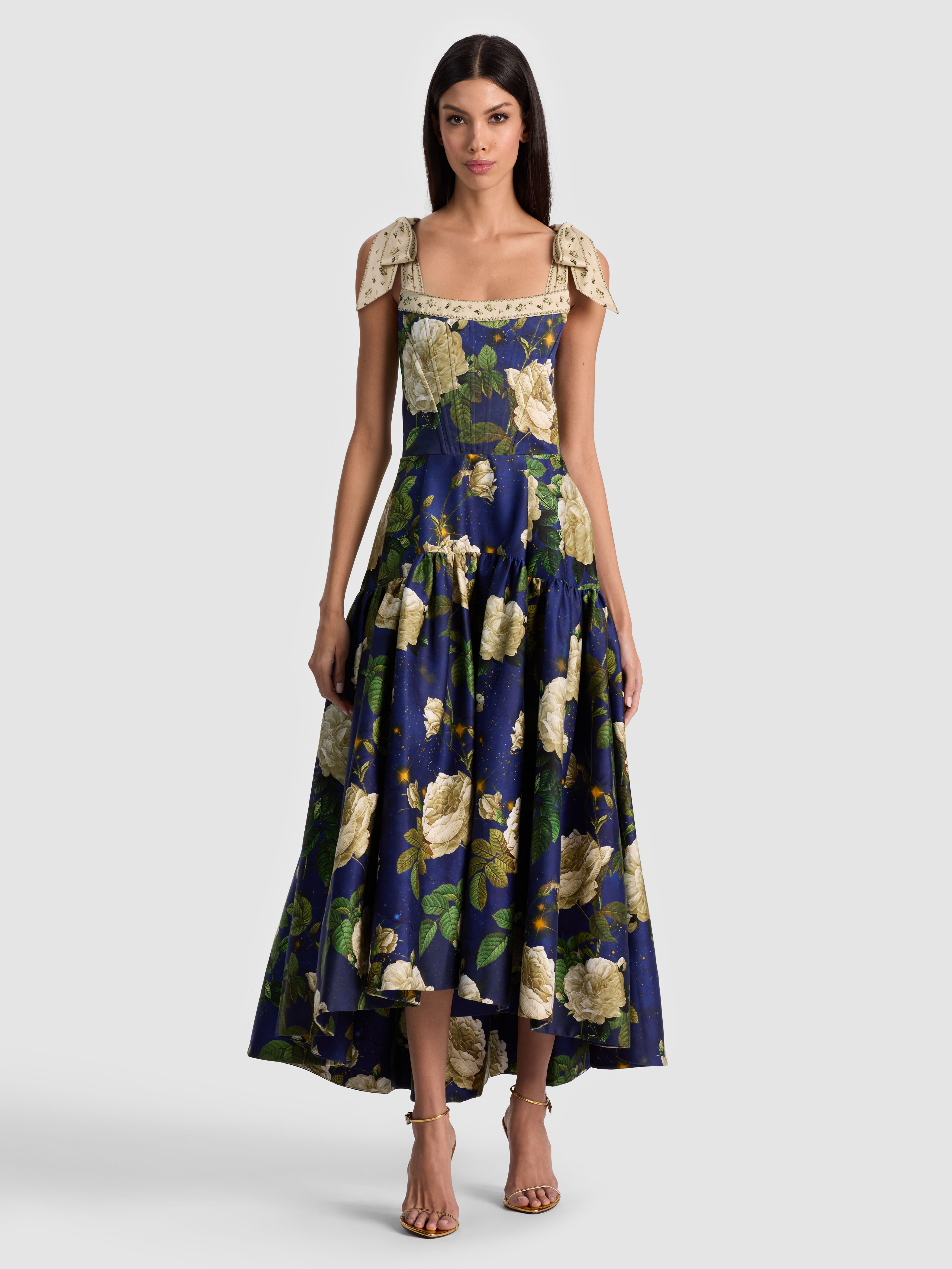 Rosalee Midi Dress In Twilight Eden | Alice + Olivia