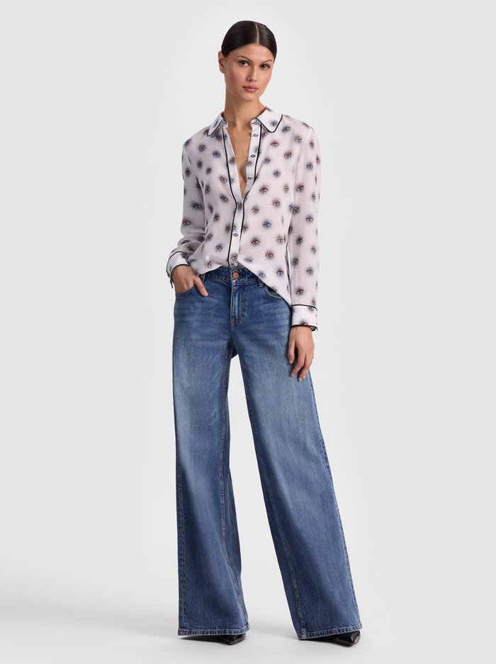 WILLA SILK BLOUSE - VISIONARY image 1 - ALICE + OLIVIA