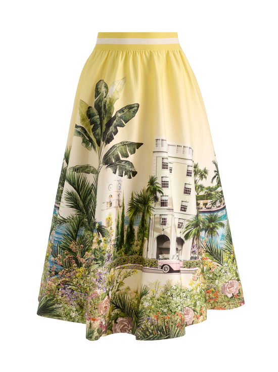 PURE PARADISE-EARLA STACEFACE MIDI SKIRT