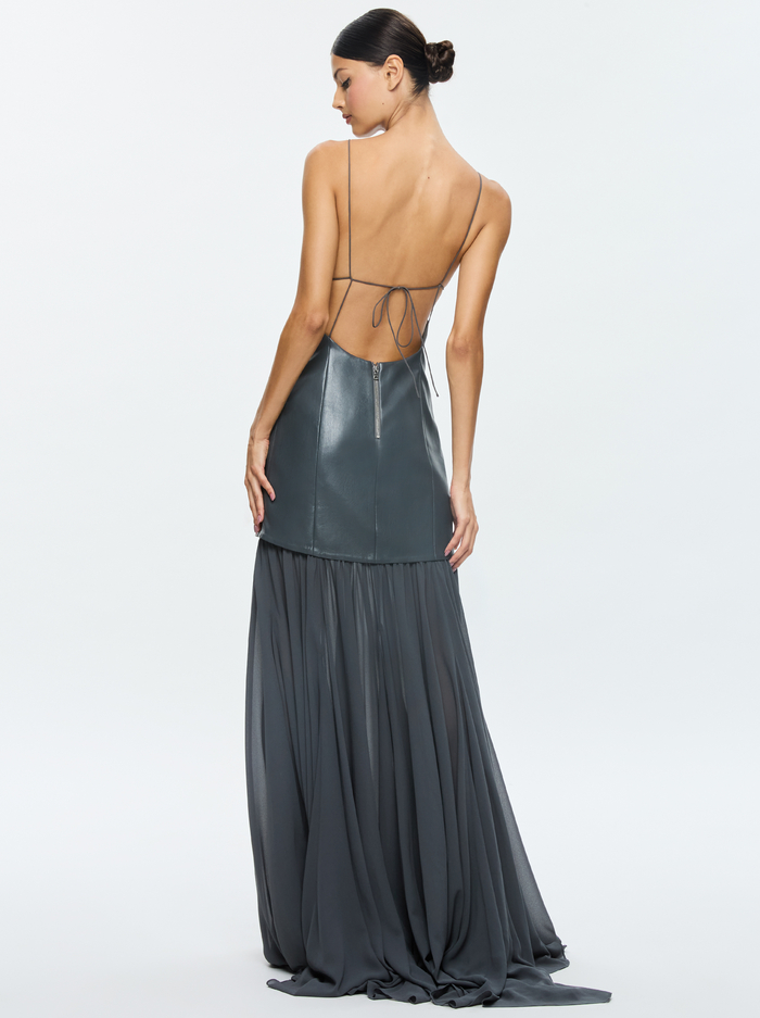 HIROKO OPEN BACK GOWN - CHARCOAL image 2 - Alice And Olivia