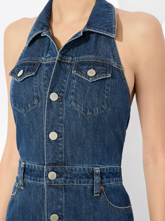 DARBY VINTAGE BLUE-JUANA HIGH LOW DENIM DRESS