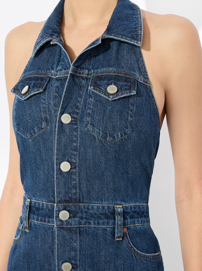 JUANA HIGH LOW DENIM DRESS - DARBY VINTAGE BLUE image 1 - Alice And Olivia