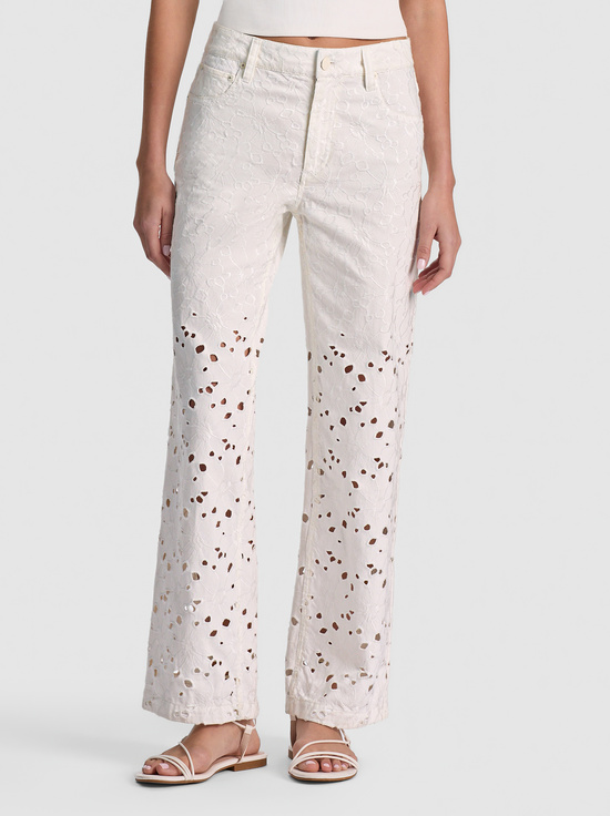 OFF WHITE-CHIC LASER-CUT JEAN