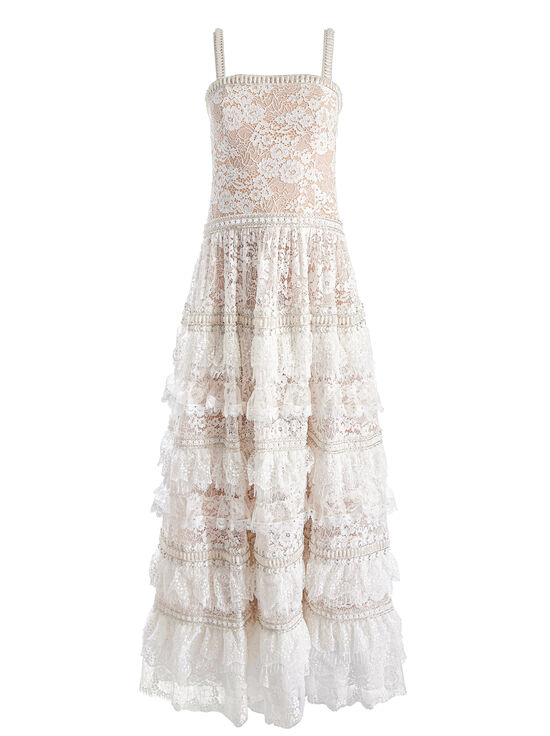 OFF WHITE-ZENA LACE MAXI DRESS
