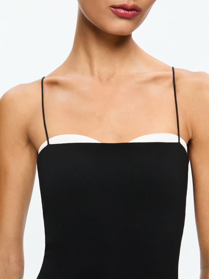 ADA PEEKABOO DRESS - BLACK/OFF WHITE image 1 - Alice And Olivia