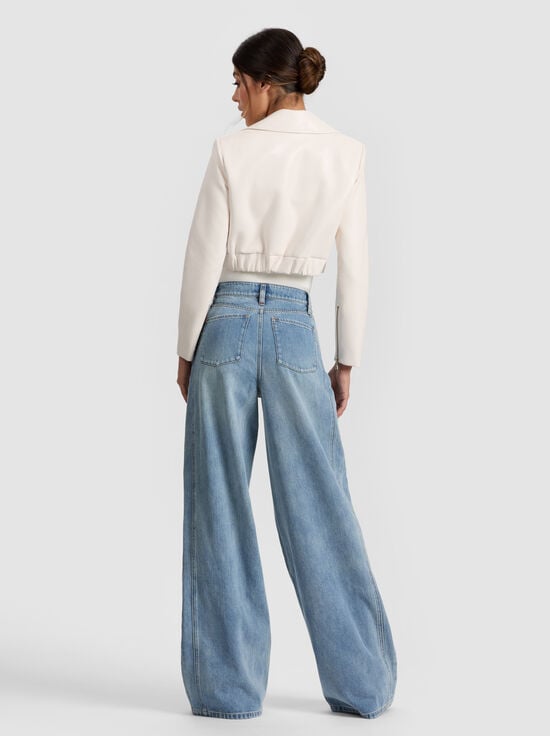 OFF WHITE-YARDLEY VEGAN LEATHER JACKET