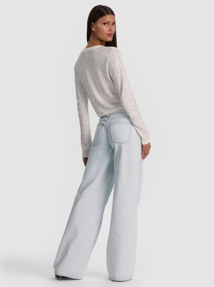 DOLLIE EMBELLISHED CARDIGAN - SOFT WHITE image 2 - ALICE + OLIVIA