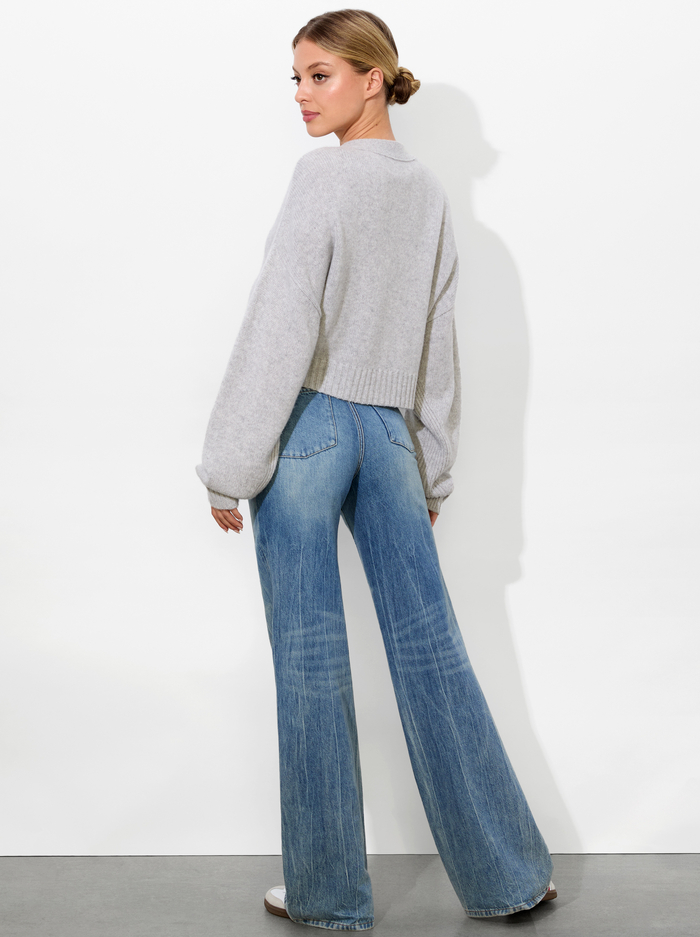 ATTICUS CASHMERE CARDIGAN - STORM GREY HEATHER image 2 - Alice And Olivia