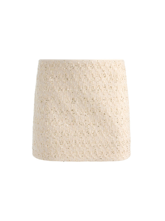 NATURAL-RUBI EMBELLISHED TWEED MINI SKIRT