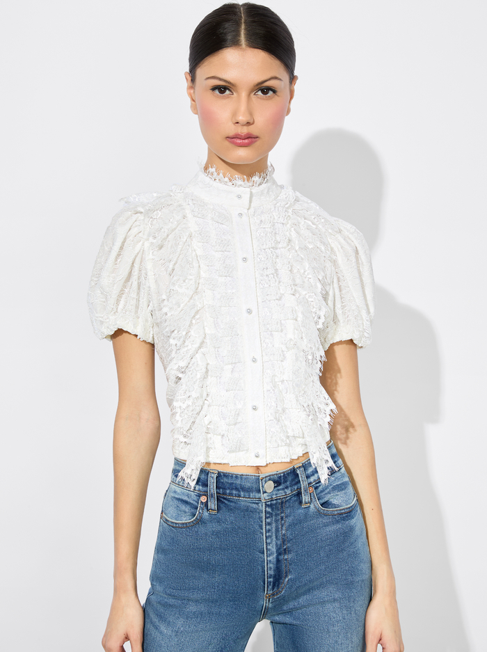 GERALDINE LACE TOP - OFF WHITE - Alice And Olivia