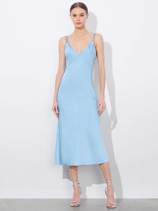 MINERAL BLUE-KIRO SLIP DRESS