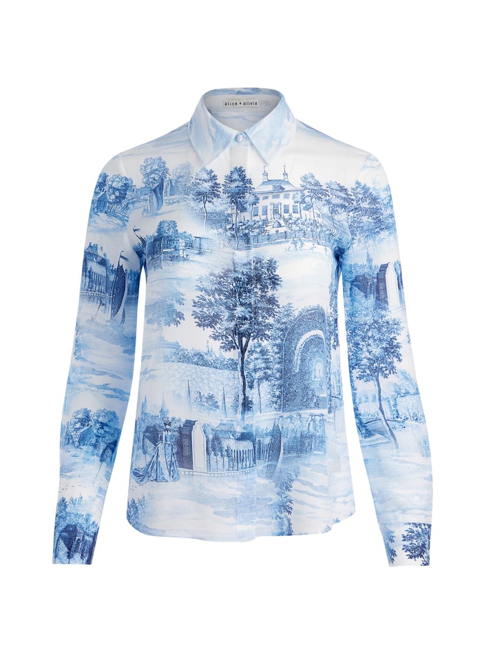 WILLA SILK BLOUSE - CHATEAU image 5 - Alice And Olivia
