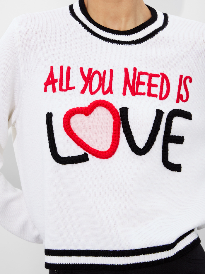 A+O X THE BEATLES RORIE PULLOVER - SOFT WHITE MULTI image 3 - Alice And Olivia