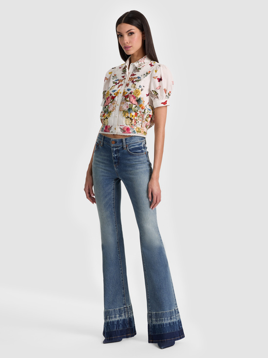 SOLAR STRENGTH OFF WHITE-ROSIE CROPPED BUTTON DOWN