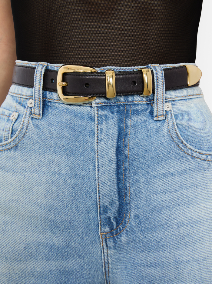 HAYDEN BUCKLE BELT - BLACK/GOLD image 1 - Alice And Olivia