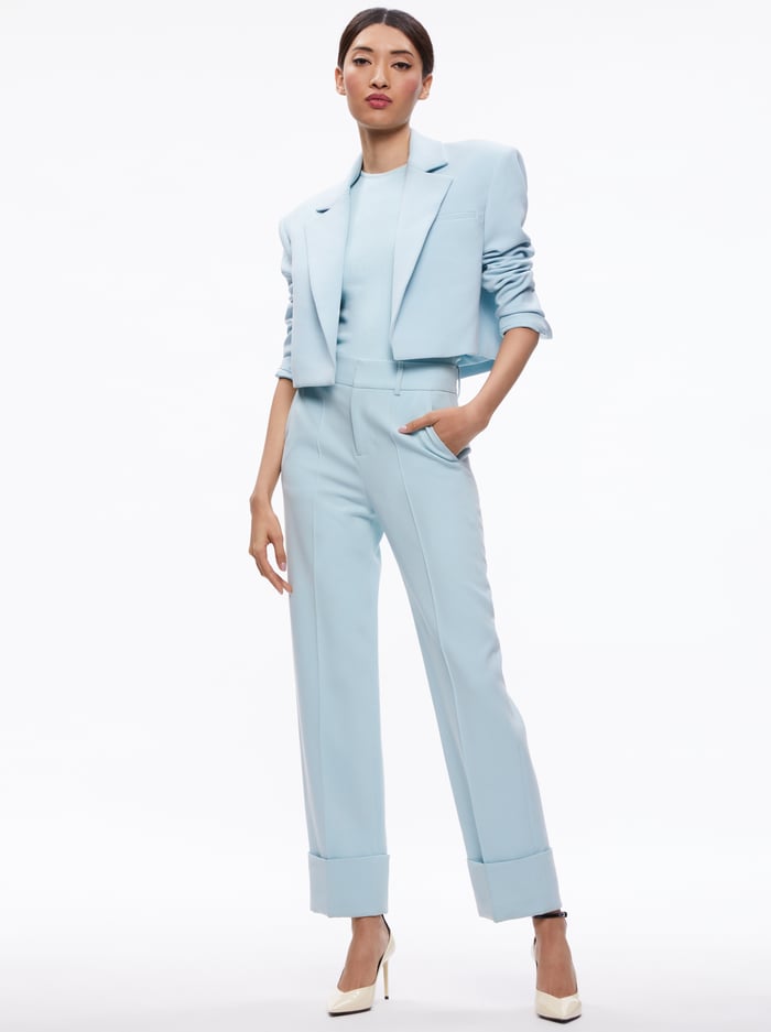 SHAN CROPPED RUCHED SLEEVE BLAZER - JULEP image 2 - Alice And Olivia