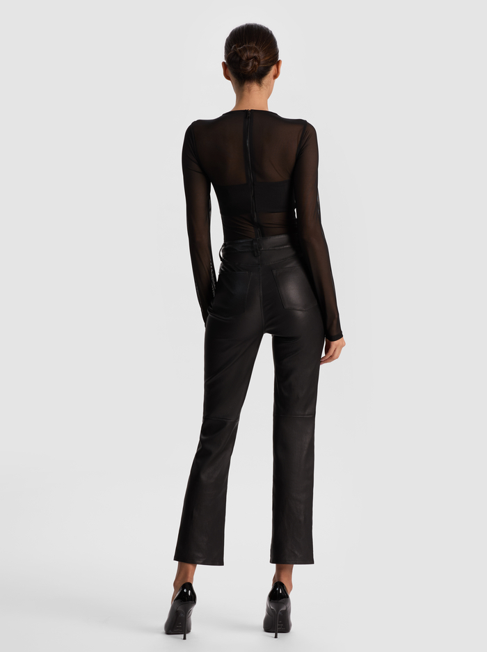 CASEY LEATHER ANKLE PANT - BLACK image 2 - ALICE + OLIVIA