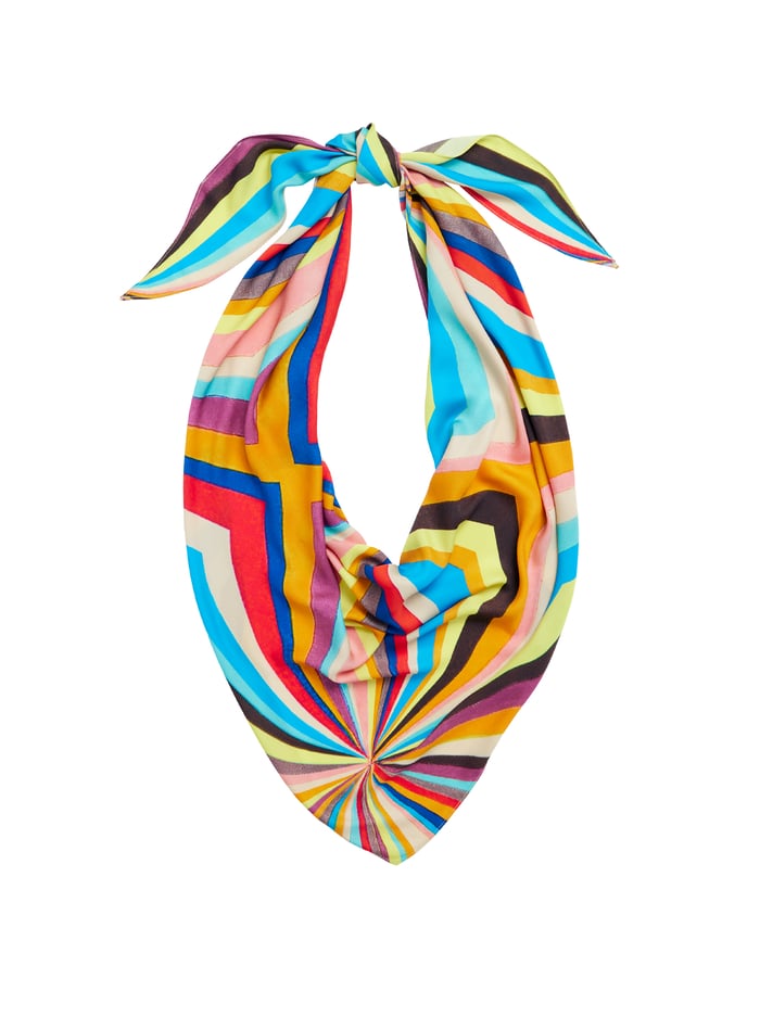 MARLA PRINTED HEADSCARF - POMELO STRIPE image 2 - Alice And Olivia