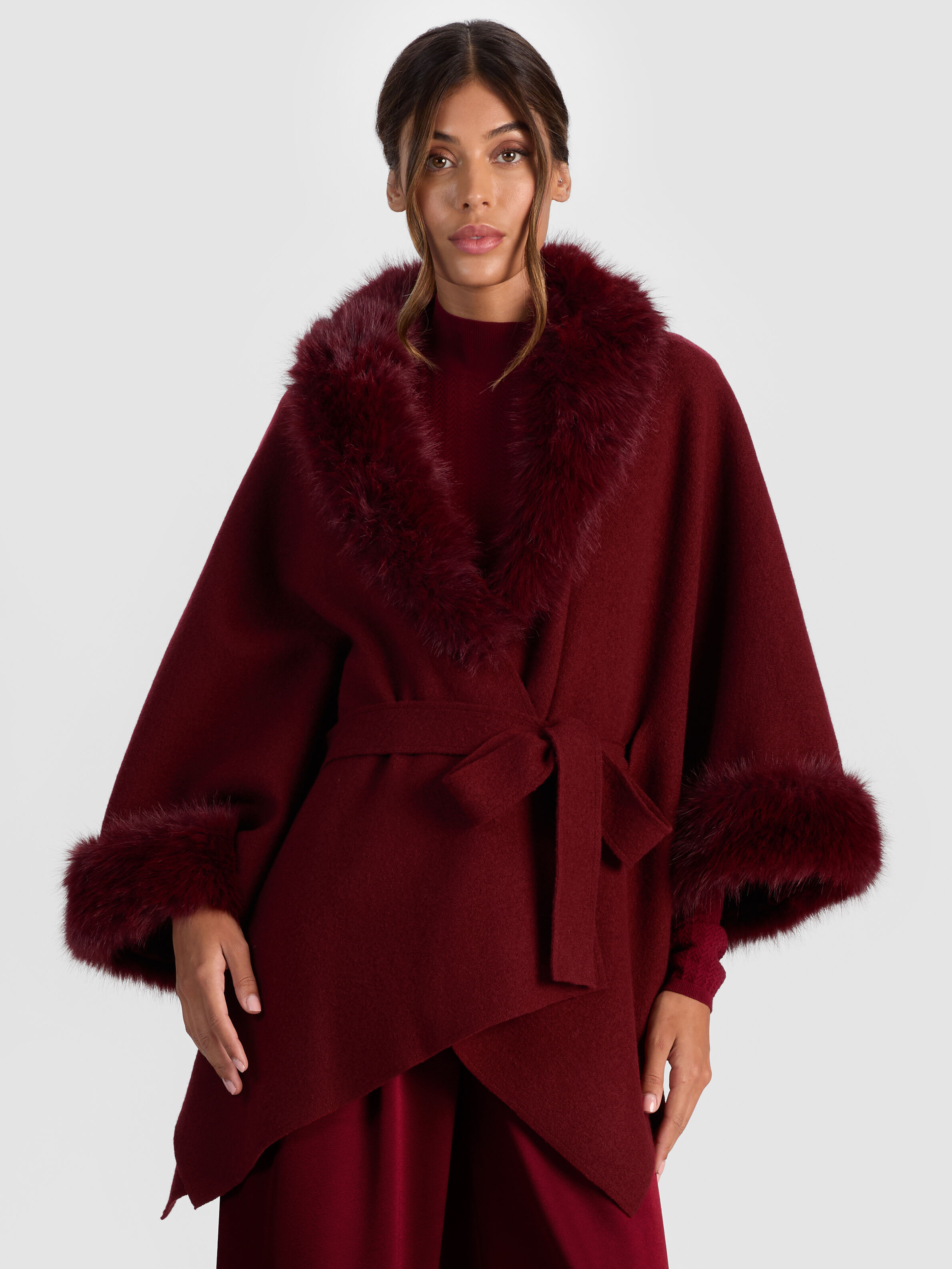 Joanne Sweater Coat In Oxblood | Alice + Olivia
