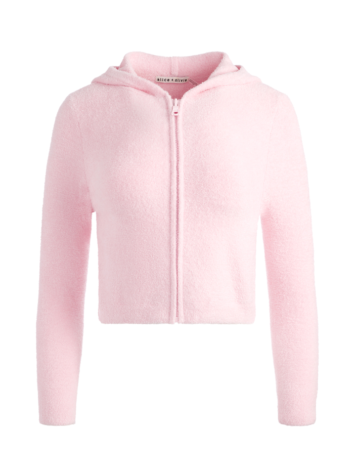 LIDELL CROPPED ZIP UP HOODIE - PETAL image 5 - Alice And Olivia