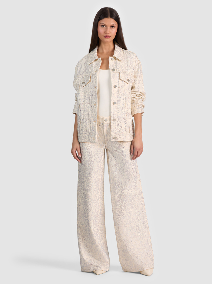 AMAZING EMBELLISHED JEAN - OFF WHITE/MULTI image 1 - ALICE + OLIVIA