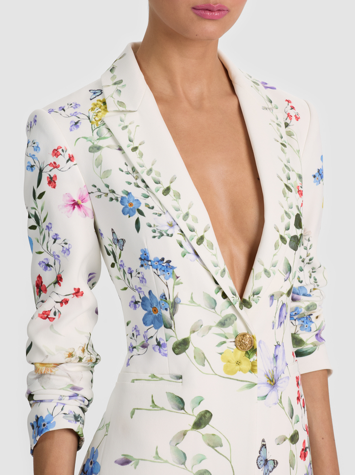 BREANN PRINTED BLAZER - TWISTING VINES OFF WHITE image 3 - ALICE + OLIVIA