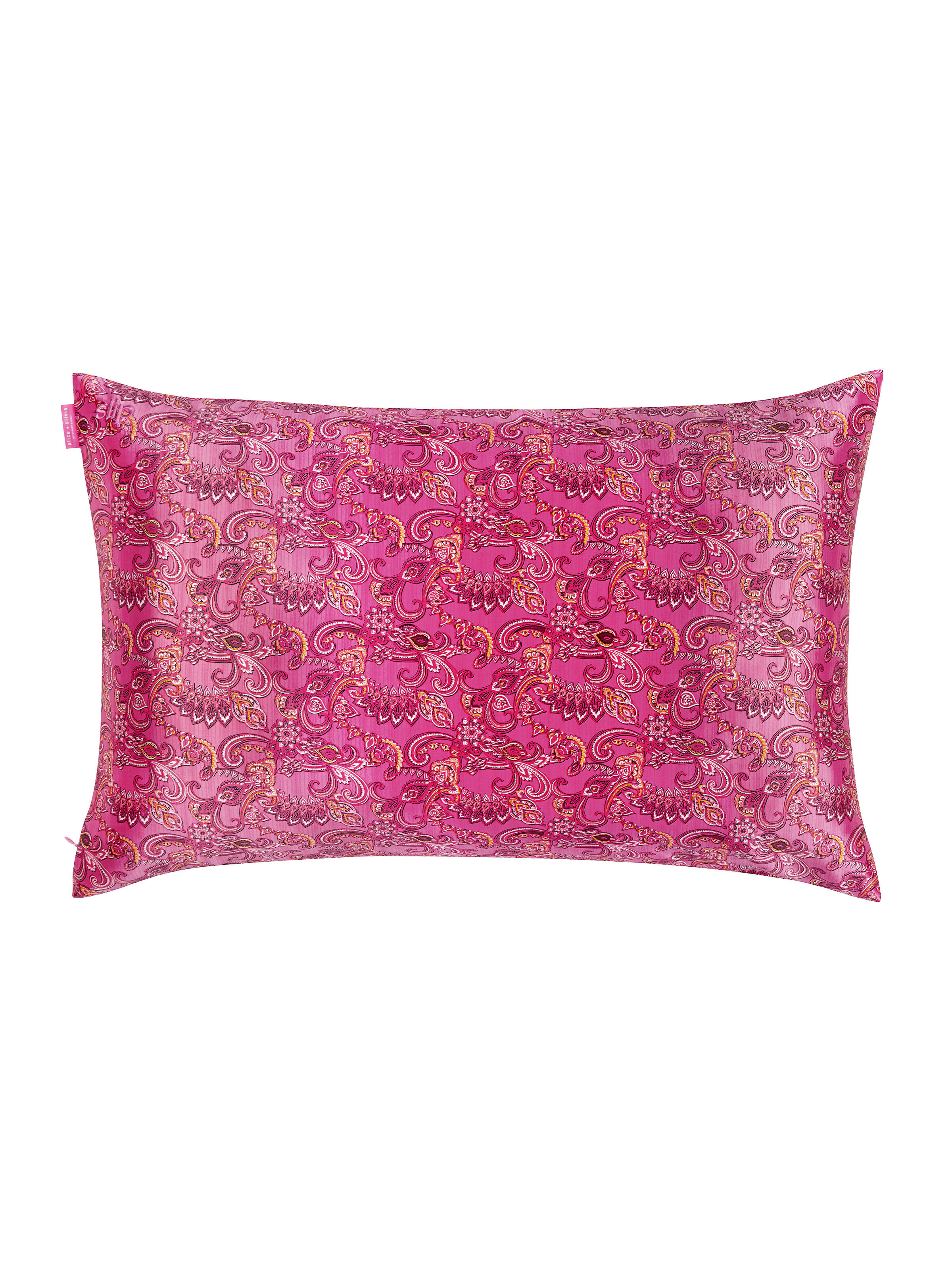 A o X Slip Silk Pillowcase In Spring Paisley French Rose Alice Olivia