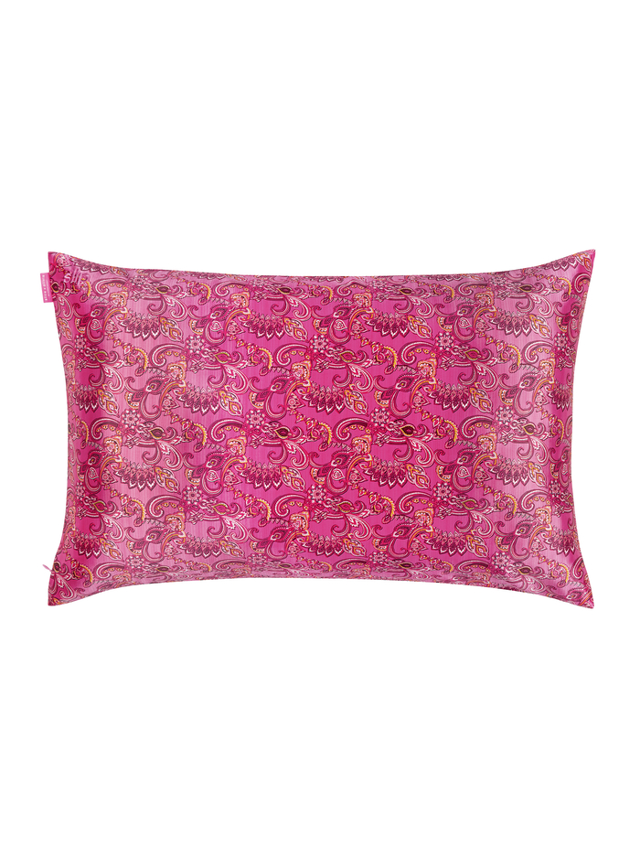 A+O X SLIP SILK PILLOWCASE - SPRING PAISLEY FRENCH ROSE - Alice And Olivia