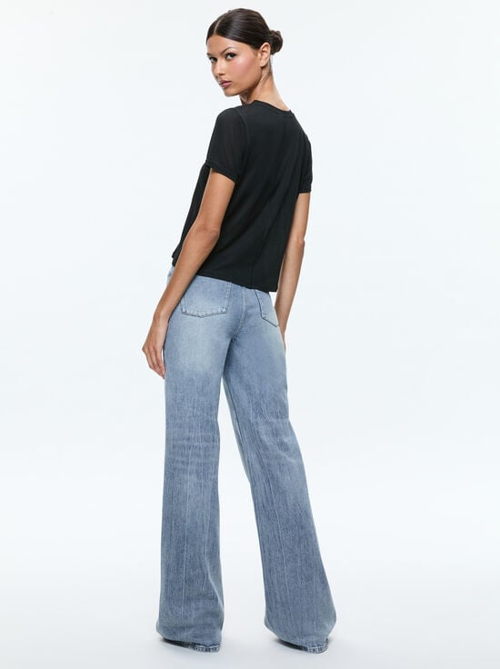 BLACK-CINDY CROPPED TEE