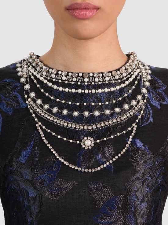 BLACK-CHERRA EMBELLISHED CROP TOP