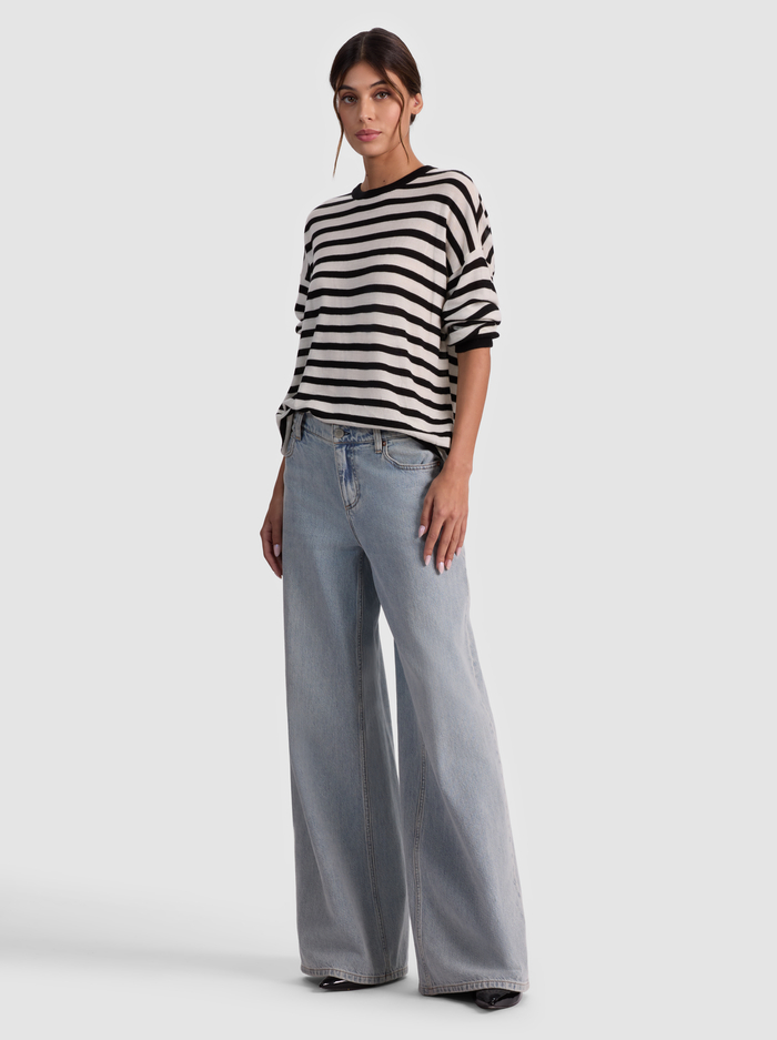 MITCHELL WOOL PULLOVER - SOFT WHITE/BLACK image 4 - ALICE + OLIVIA