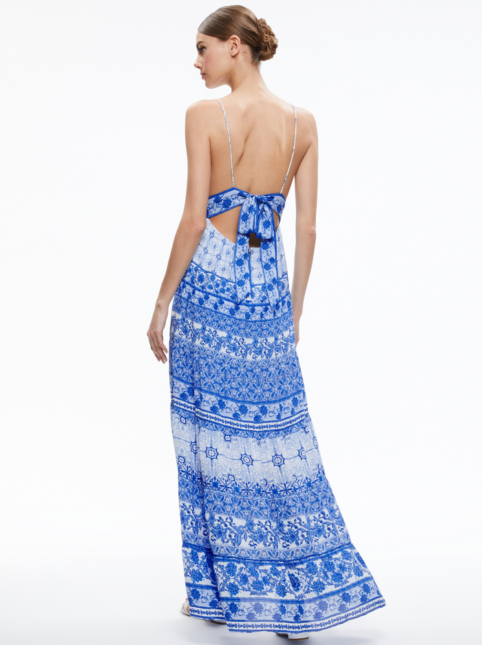 KAROLINA TIE BACK MAXI DRESS - GREEK TILE image 1 - Alice And Olivia