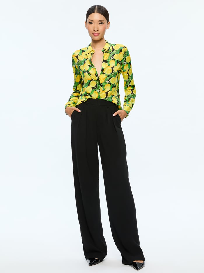 WILLA SILK BLOUSE - LEMON TREE image 4 - Alice And Olivia