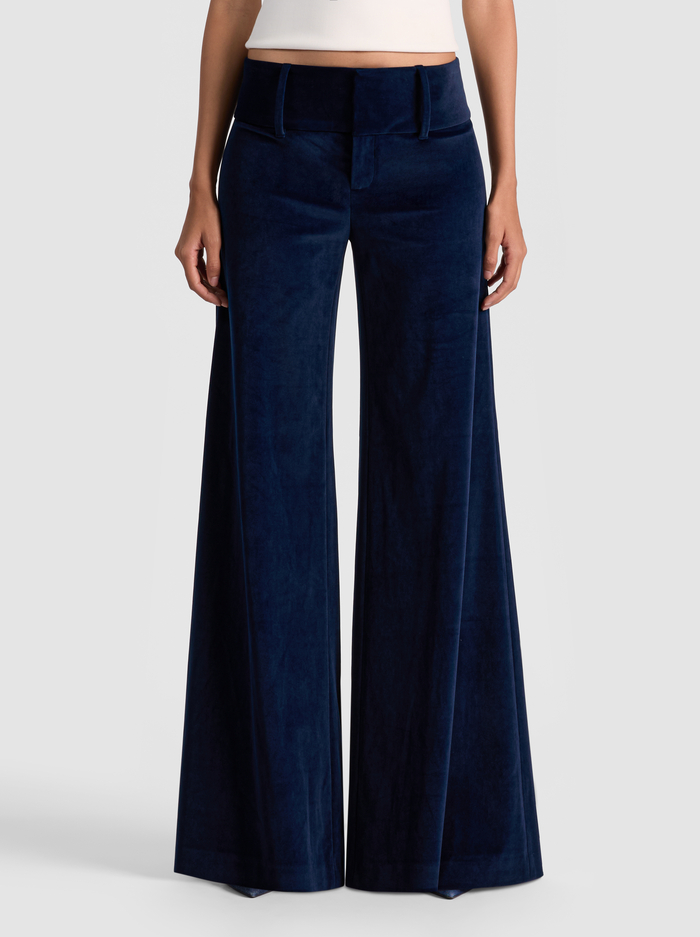 OLIVIA VELVET PANT - DARK MIDNIGHT BLUE - Alice And Olivia