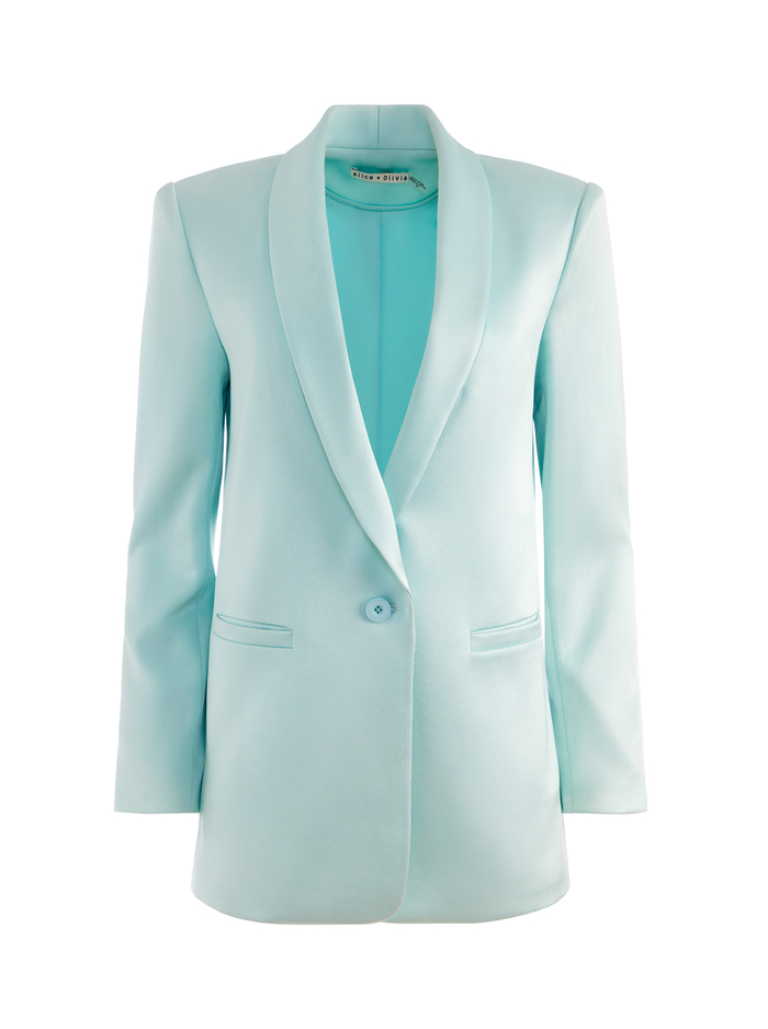 YURIKO SHAWL COLLAR BLAZER - POWDER BLUE image 5 - Alice And Olivia