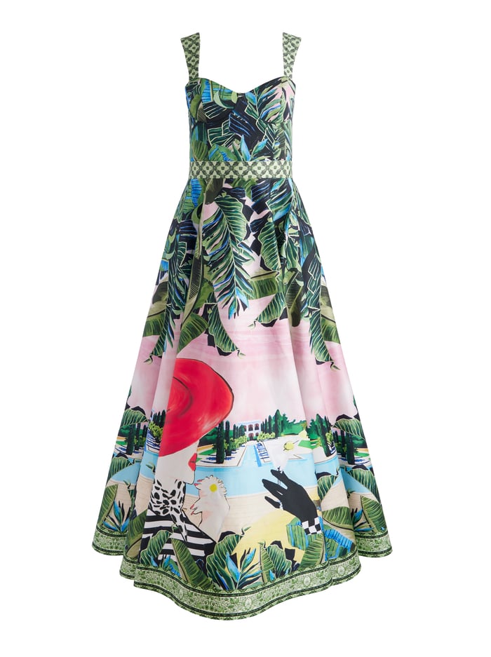 FIA FIT AND FLARE DRESS - PALM BEACH image 6 - Alice And Olivia