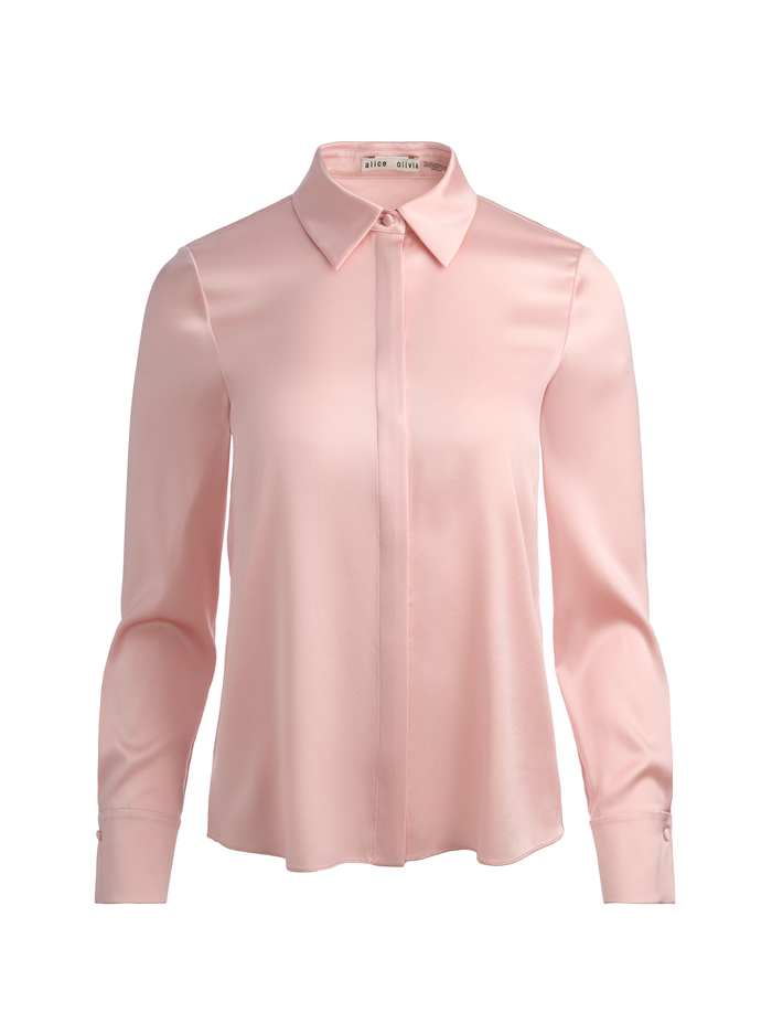 BRADY SLIM BUTTON DOWN - ENGLISH ROSE image 5 - ALICE + OLIVIA