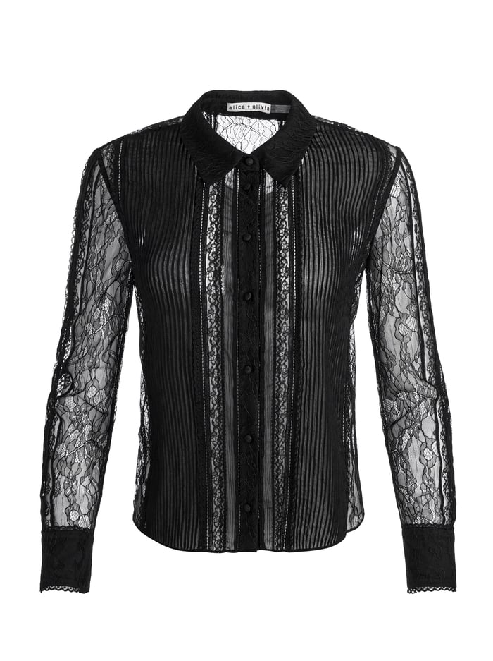 WILLA LACE TOP - BLACK image 5 - Alice And Olivia
