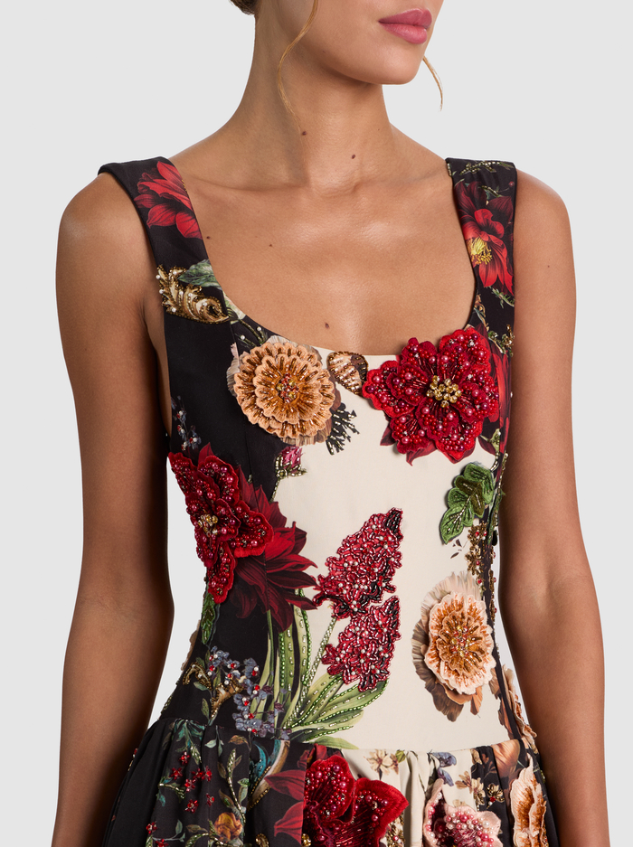 MAXINE EMBELLISHED DROP WAIST GOWN - FLORAL RADIANCE image 1 - ALICE + OLIVIA