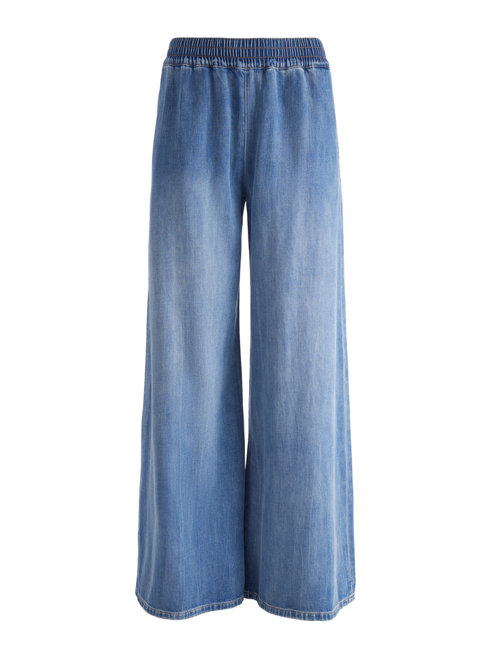 KENLEY DENIM PALAZZO PANT - BROOKLYN BLUE image 5 - Alice And Olivia