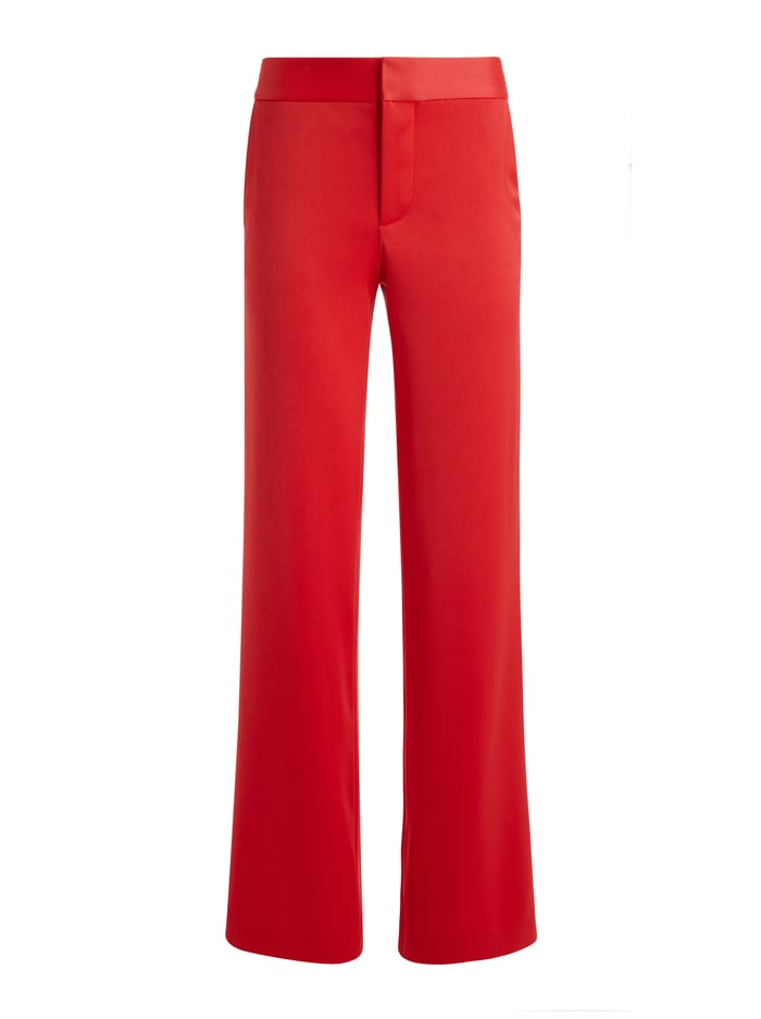 CALVIN WIDE LEG BAGGY TROUSER - BRIGHT RUBY image 5 - Alice And Olivia