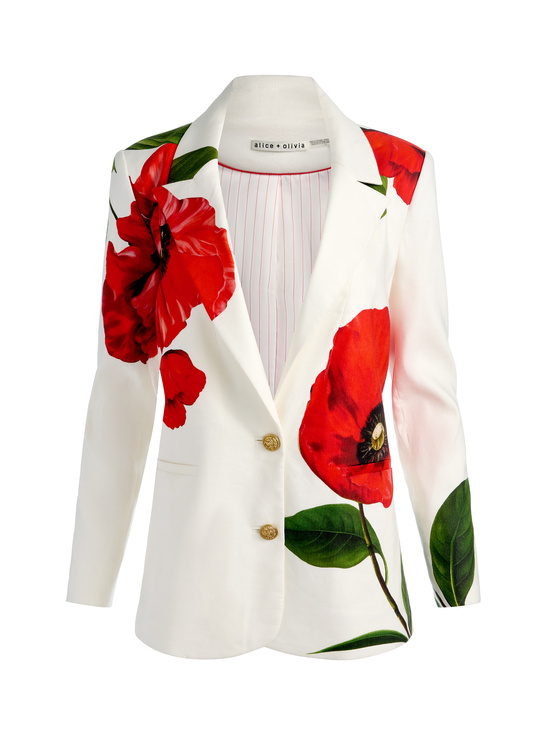 SUMMER POPPY-ELNA SLIM LONG BLAZER
