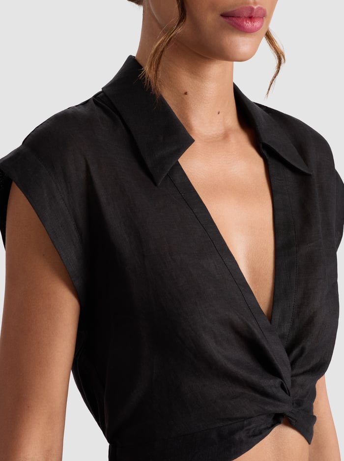 MILA CROPPED TOP - BLACK image 3 - Alice And Olivia