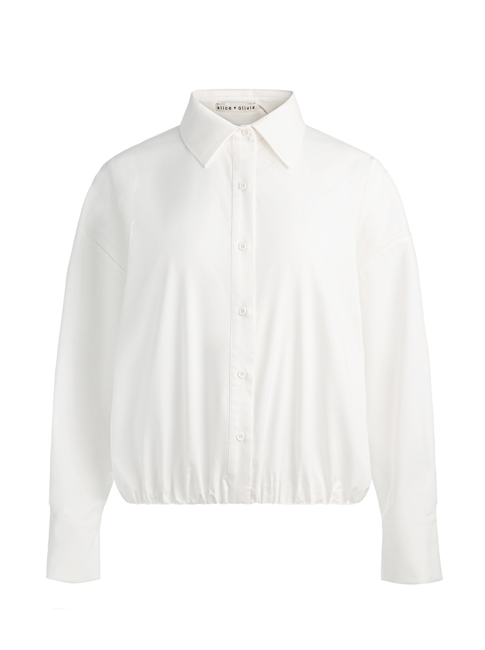 TOBIE CINCHED BUTTON DOWN - OFF WHITE image 5 - ALICE + OLIVIA