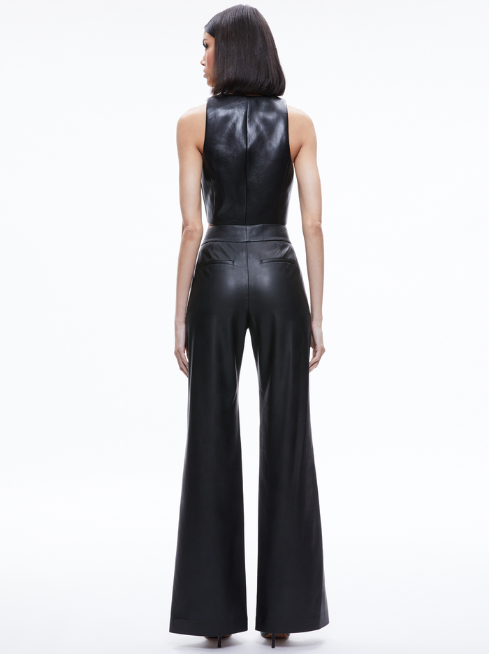 DONNA VEGAN LEATHER VEST - BLACK image 1 - Alice And Olivia