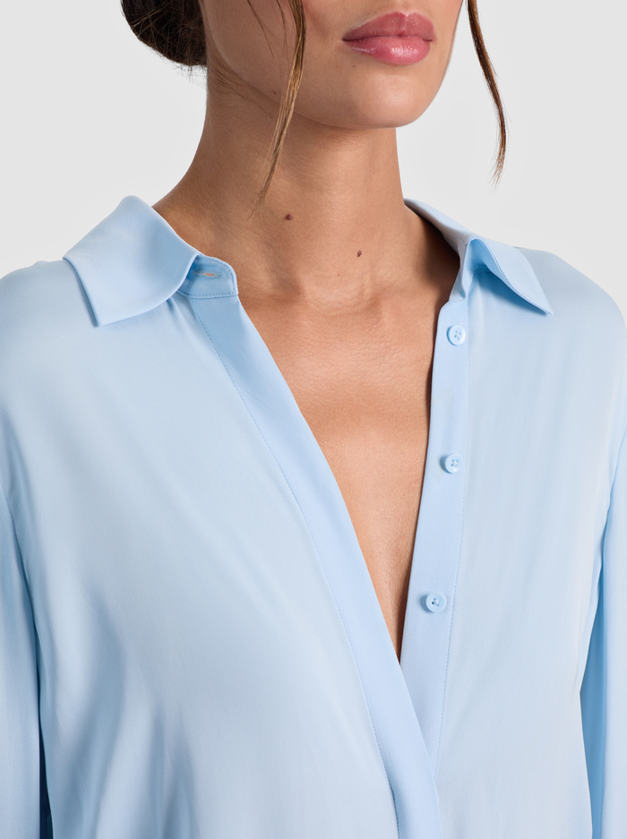 WILLA SILK BLOUSE - CAROLINA BLUE image 3 - ALICE + OLIVIA